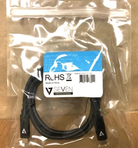 V7 USB-C to USB-C Cable 3 feet V7UCC-1M-BLK-1N Black ✅❤️️✅❤️️ BRAND NEW! - Picture 1 of 3