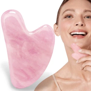 Rose Quartz Gua Sha Stone Massage Board Natural Guasha Facial Body Scraping Tool - Picture 1 of 8