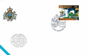 2010 FDC A.A.S.F.N. SAN MARINO CAMP. MOND. CALCIO MF65783 - Imagen 1 de 1