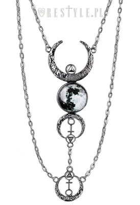 RESTYLE Luna Piena Crescent Ciondolo Occulto Spaventoso Emo Goth Collana Argento - Immagine 1 di 3