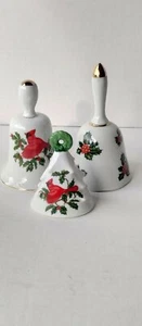 Cardinali di Natale vintage di Lefton set di 3 campane bacche di agrifoglio Giappone - Foto 1 di 3
