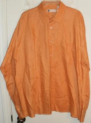 New Bachrach Long Sleeve Linen and Rayon Blended Button Front Shirt: Size XL - Image 1 of 2