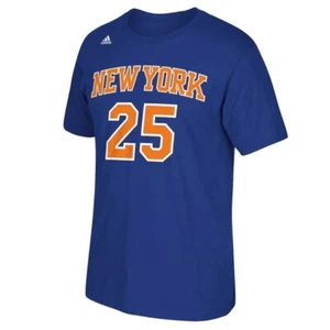 Boys 14-16 Summer Large Sports ADIDAS T-Shirt New York Blue NBA Basketball #25 - Picture 1 of 4