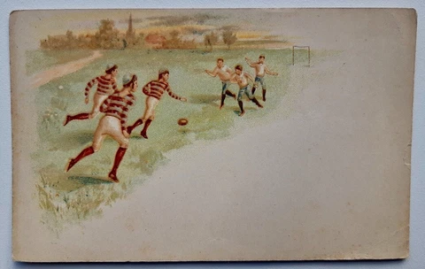 1890 French Antique soccer rugby football postcard A Cover