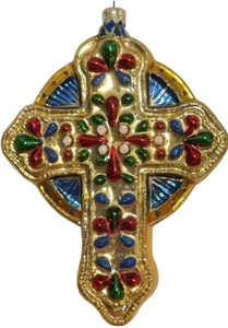 Kurt Adler Komozja Polonaise Vatican Jewel Cross Christmas Ornament AP 1059 EUC - Picture 1 of 18