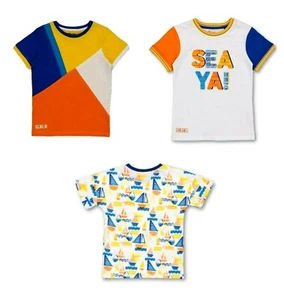 Junge Jungen Kinder Absolvent Fashion Week Boot Druck/Schneiden & Nähen/weiß "SEA YA" T-Sh - Bild 1 von 13