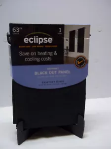 Eclipse Blackout Curtain Braxton Black 63" x 42" - Picture 1 of 2