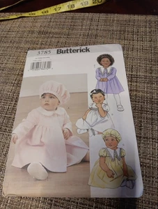 Butterick 3785 Infants' Dress Coat and Beret Hat Size NB- L NEW UNCUT FF - Picture 1 of 5
