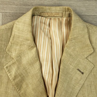 Coenliani Linen Blazer Mens 42L (EU 52L) Slim Three Button Double Vented Vintage - Image 1 of 4