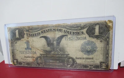 1899 $1 One Dollar Black Eagle Silver Certificate Note, 2 Date# 2/1/76  2/9/09 - Image 1 of 4