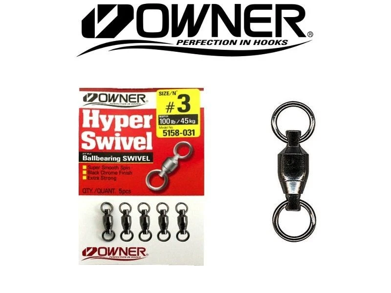 Owner Ball Bearing Swivel 5158 Stainless Black [Size 8 - 4, 125 - 400lb] - Image 1 of 1