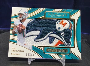 2024 Panini Immaculate Tua Tagovailoa Gold Jumbo Retro Dolphins Logo* READ🔥🐬🔥 - Picture 1 of 8
