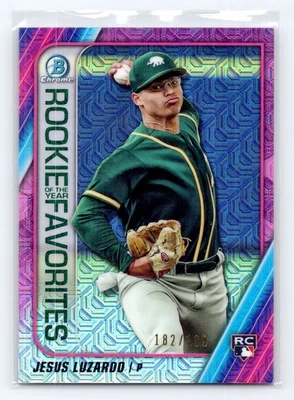 2020 Bowman #ROYF-JL Jesus Luzardo Chrome Rookie of the Year Favorites Mojo /199 - Image 1 of 2