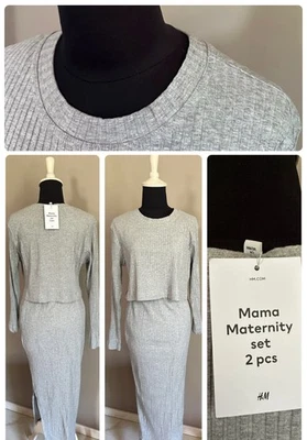H&M⭐️MAMA⭐️2-Teiler⭐️Rock und Shirt⭐️grau⭐️Gr.S⭐️Neu⭐️Umstandsmode - Bild 1 von 4
