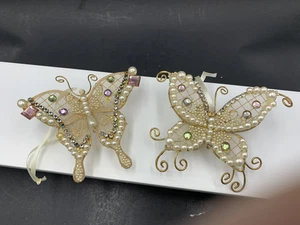 2er Set bunte Perlen Schmetterlinge für Wohndeko, Pflanzenhänger, Ornamente - Bild 1 von 8