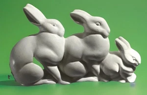 Dept 56 Bunny Rabbit Family White Porcelain Ceramic Easter Spring Home Decor - Picture 1 of 20