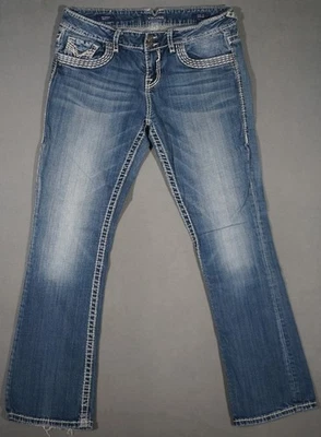 XB03456 FANTASTIC ****VIGOSS**** THE DUBLIN BOOT CUT LEG WOMENS BLUE JEANS sz13 - Image 1 of 4