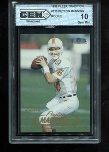 Tarjeta de radiocontrol Peyton Manning novato 1998 Fleer Tradition #235 NFL Colts gema como nueva 10 - Imagen 1 de 2
