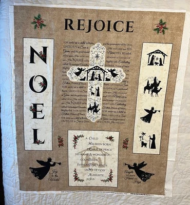 Panel de edredón colgante de pared Tesoros atemporales Noel por ala y una oración religiosa Foto 1 de 4