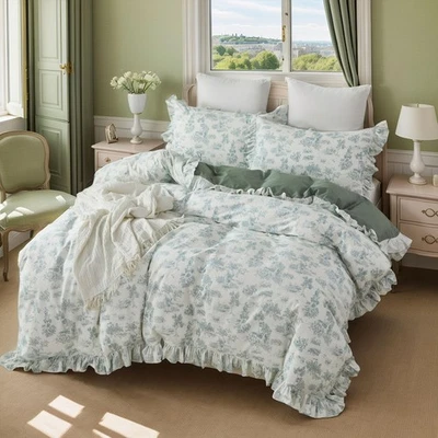 Funda nórdica edredón estampado floral French Country Garden Toile tamaño king 100 % C... Foto 1 de 4