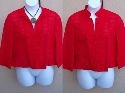 Carlisle Rojo Único Plisado LTWT Algodón Chaqueta Talla 16 Recortado Corto Sin Forro Foto 1 de 4