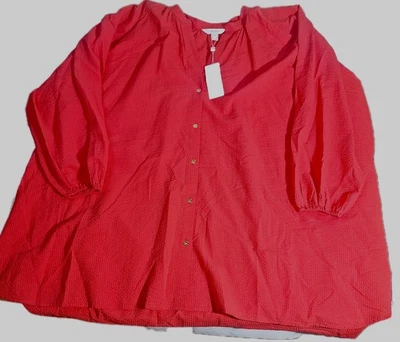 NEW Lilly Pulitzer Shirt Womens XL Mizner Red Andrae Cover Up Beach Cruise $138 - Image 1 of 4