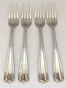 Hampton Silversmith Elana Flatware Salad Fork x4 Luxury Stainless Forks Vtg A+! - Picture 1 of 7