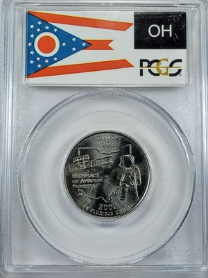 2002-D PCGS MS68 Ohio State Quarter Business Strike 25C Flag - Image 1 of 4