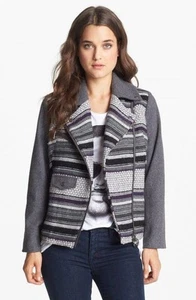 Abrigo Chaqueta Elevenparis Francia Talla Pequeña Multicolor Rayas Frontal Cremallera Teofil Nuevo - Imagen 1 de 5