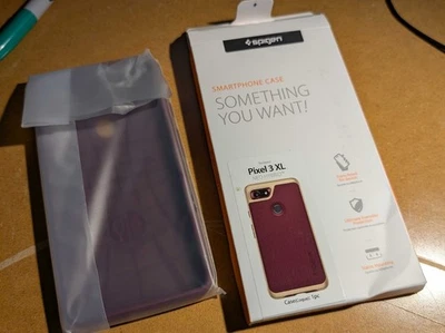Pixel 3XL Spigen NEO Hybrid Smartphone Case Red/Gold - Image 1 of 2