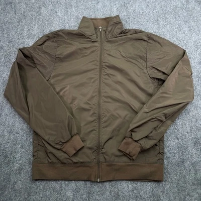 Chaqueta cortavientos American Apparel para hombre mediana marrón cremallera completa nailon hecha en EE. UU. LA Foto 1 de 4