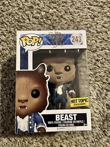 Funko Pop Beast #243 Disney Beauty and The Beast Flocked Vinyl Figure Hot Topic - Picture 1 of 4