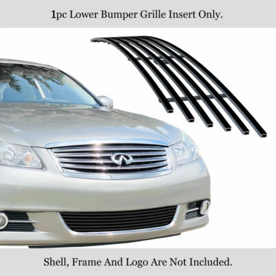 Se adapta a Infiniti M35/M45 2008-2010 parachoques acero inoxidable negro billet rejilla inserto Foto 1 de 4
