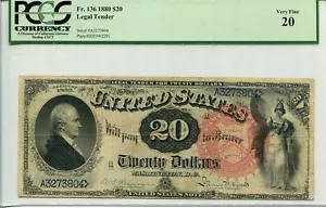 FR 136 1880 $20 Legal Tender PCGS 20 Very Fine - Picture 1 of 1
