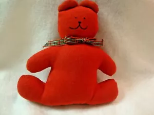 Oso de peluche: oso de Navidad de lana roja vintage hecho a mano día día de San Valentín - Imagen 1 de 2