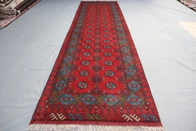 2x9 Classic Bokhara Wool Runner – Rich Red with Octagonal Medallion Design. - Image 1 of 4