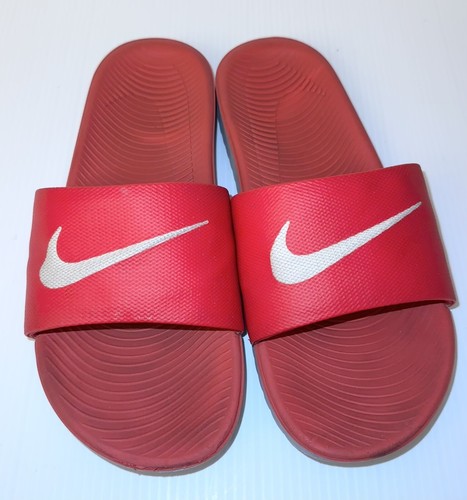 NIKE Slides sandali sportivi solari bambini giovani taglia 7 Kawa rosso bianco 819352 600