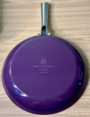Cooks Essentials 11” Purple Enameled Coated Non Stick Cast Iron Grill Skillet - Image 1 of 4