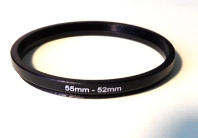 55mm-52mm STEPPING STEP -DOWN LENS FILTER RING ADAPTER 55mm-52mm - Image 1 of 2