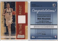 2007 Topps Trademark Moves Relics Red In the Paint /50 Dirk Nowitzki #TR-DN HOF