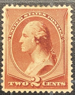 US Stamps - SC# 210 - MOGHR - 2 Cent Washington - Large Banknote - SCV = $40.00 - Image 1 of 2