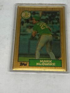 1987 Topps #366 Mark McGwire rookie limited series gold leaf card # 1393 /# 1998