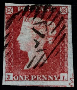 1841 1d Red Plate 161 JL 4m Missing Imprimatur Part Marginal Ornament Very Fine - Picture 1 of 1