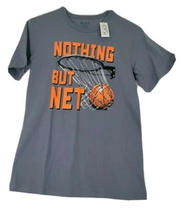 The Childrens Place Boys Youth XXL Gray Orange Short Sleeve Shirt Basketball NEW - Picture 1 of 11
