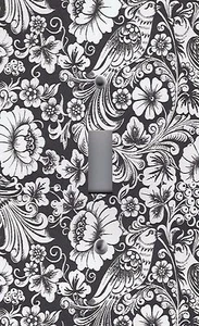 Light Switch Plate Switchplate & Outlet Covers ELEGANT BLACK FLORAL SWIRLS - Picture 1 of 26