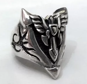 925 ECHT SILBER *** XL Herren Ring Silegelring Ritter Schild - Bild 1 von 11