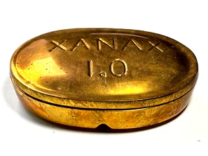 Jonathan Adler Brass Pill Box Xanax - Picture 1 of 9
