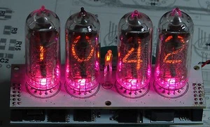 Assembled Nixie tube clock v2.3 IN-14 tube multicolor RGB backlight, no case - Picture 1 of 5