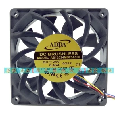 ADDA AS12024MB25A100 12025 DC24V 0.46A 12CM 4-Wire Cooling Fan - Image 1 of 4