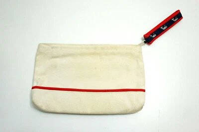 BAGS BY MIMI ~ PEPPERS SMALL CLUTCH PURSE OFF WHITE WITH RED / WHALE PULL TAB - Image 1 of 4